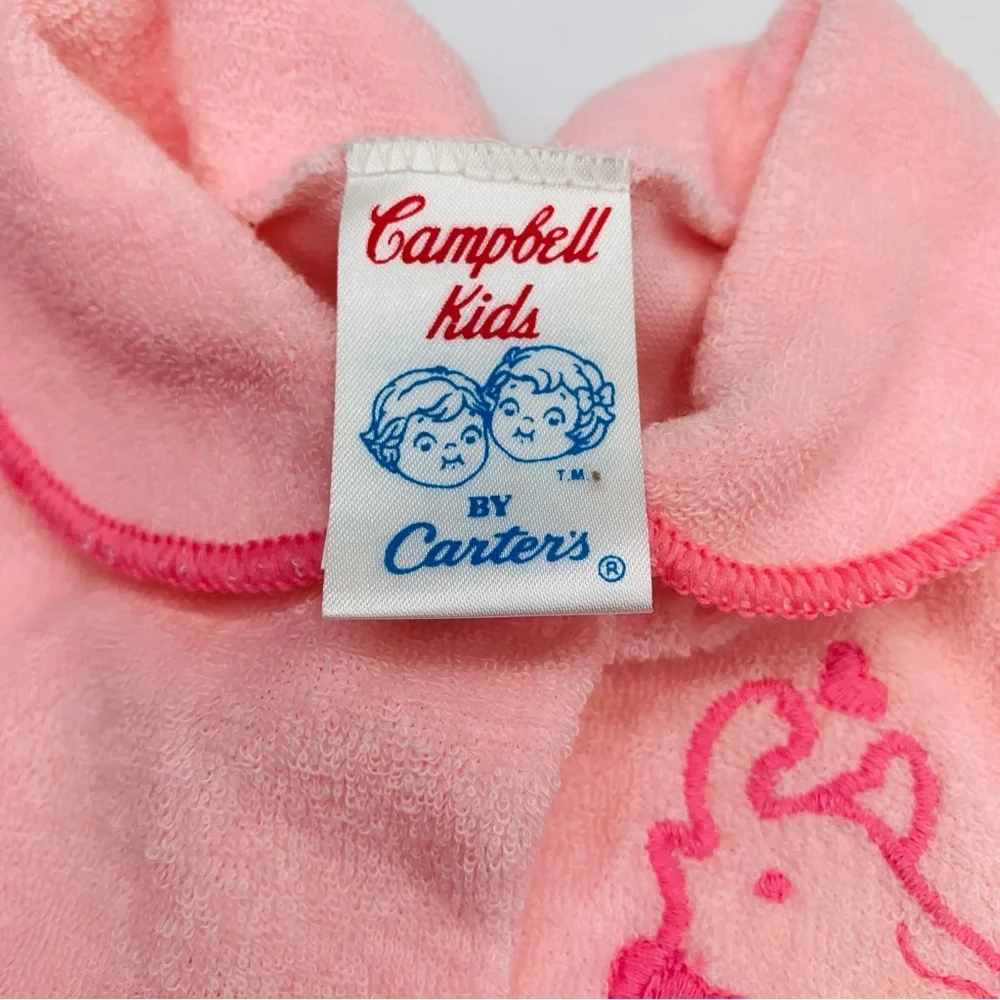 Vintage 1986 Campbell Kids by Carter's TerryCloth Footie Pajamas Small to 11lbs